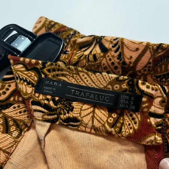 Zara Trafaluc skirt corduroy baroque print - Picture 4 of 6